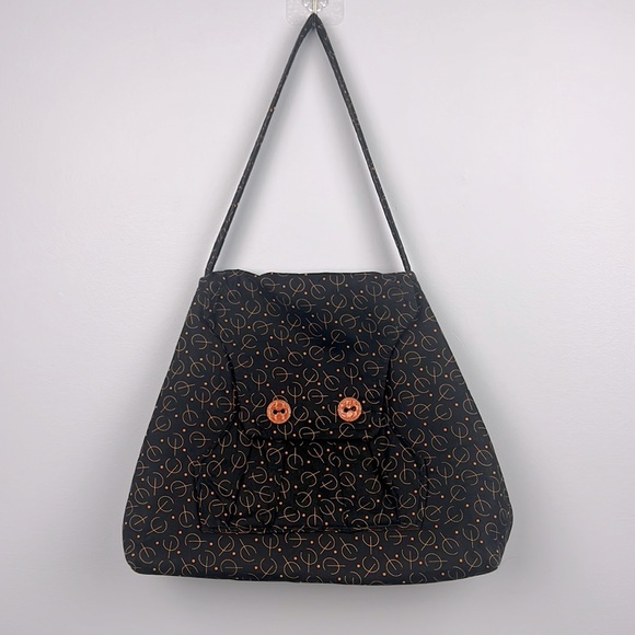 Debbie Erwin cloth geometric pattern retro style fabric shoulder bag - Picture 2 of 11